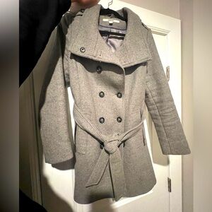 DKNY Gray Double Breasted Coat